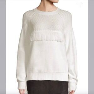 Frame Denim Fringe Knit Sweater Ivory S